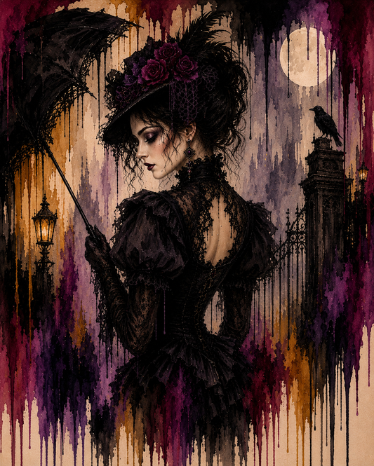 Diamond Art Kit 16x20 Diamond Painting Kit Gothic Victorian  Halloween Woman