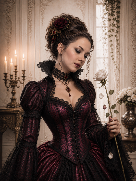 Diamond Art Kit 16x20 Diamond Painting Kit Gothic Victorian Woman with Rose Halloween