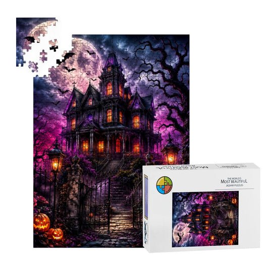 Wooden Jigsaw Puzzles 500 pcs Halloween Haunted House