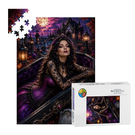 Wooden Jigsaw Puzzles 500 pcs Halloween Woman in a Casket