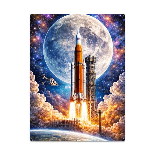 Tin Sign Metal Sign Decor Artemis Launch 2026
